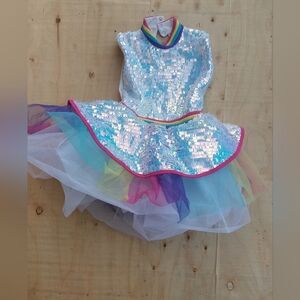 Sparkling Rainbow Kids Tutu Dress SZ LC 8-10 Adorable Fairy Princess ( Bag C)